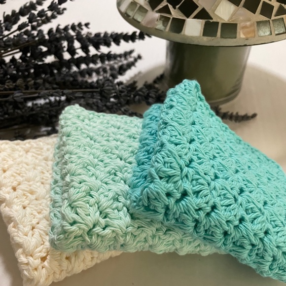 Crochet Washcloths - Set of 2, Dishcloths 100% Cotton YOU CHOOSE COLOR! - Picture 6 of 7